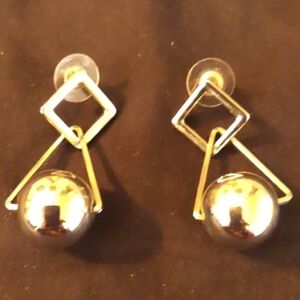 Geometric Gold and Silver Earrings